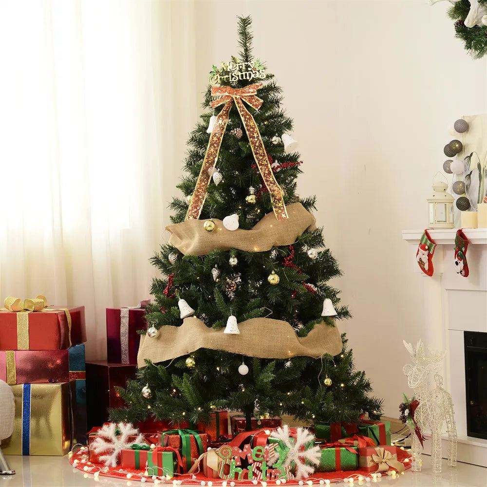 Homcom - Kunstkerstboom - Kunststof kerstboom - Triumph Tree - PVC bladboom - Voor huisdecoratie, tuin, winkelcentrum en restaurant - 1,8 m - Groen - QUORE