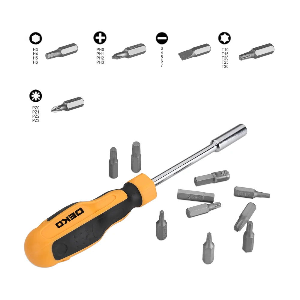 Deko - Basisgereedschapset - Gereedschap - 62 stuks - Gereedschapsset - Gemengde gereedschapsset - Schroevendraaierdop Schaar Mes - Multitoolset - voor doe-het-zelf thuis autoreparatie - QUORE