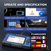 Topdon - OBD2 Scanner - Diagnose Computer - Smart Diagnostic Tool - Fout Verwijderen - Professionele Auto Diagnose Tool - ABS Airbag Olie EPB DPF TPMS BMS Reset - Zwart