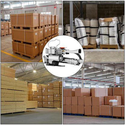 Handbediend Pneumatisch -  Omsnoeringsgereedschap - Aluminiumlegering - Ontwerp Zonder Vermoeidheid - Geschikt voor Aluminium - Hout - Katoen - 4000N Aanhaalkracht - 280x160x180 mm - Silvier
