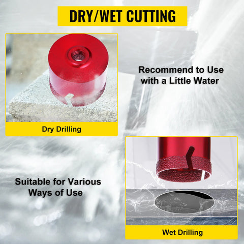 Vevor - Hole Saw - Hole Saw Set - Hole Drill Set - 20mm-68mm Dry/Wet Cutting M14 Mounting Thread Drilling Tiles Granite Marble Porcelain