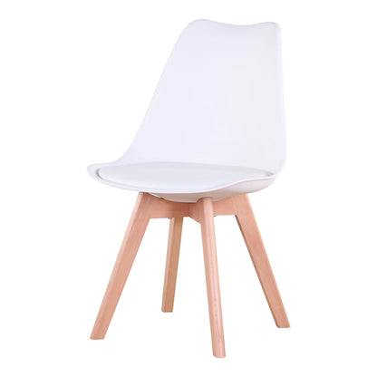 Eetkamerstoelen Set van 6 – Stoelen – Kuipstoelen – Design Stoelen – Dining Stoelen – Mid-Century Modern – Kunststof Kuip – Massief Beukenhout Poten