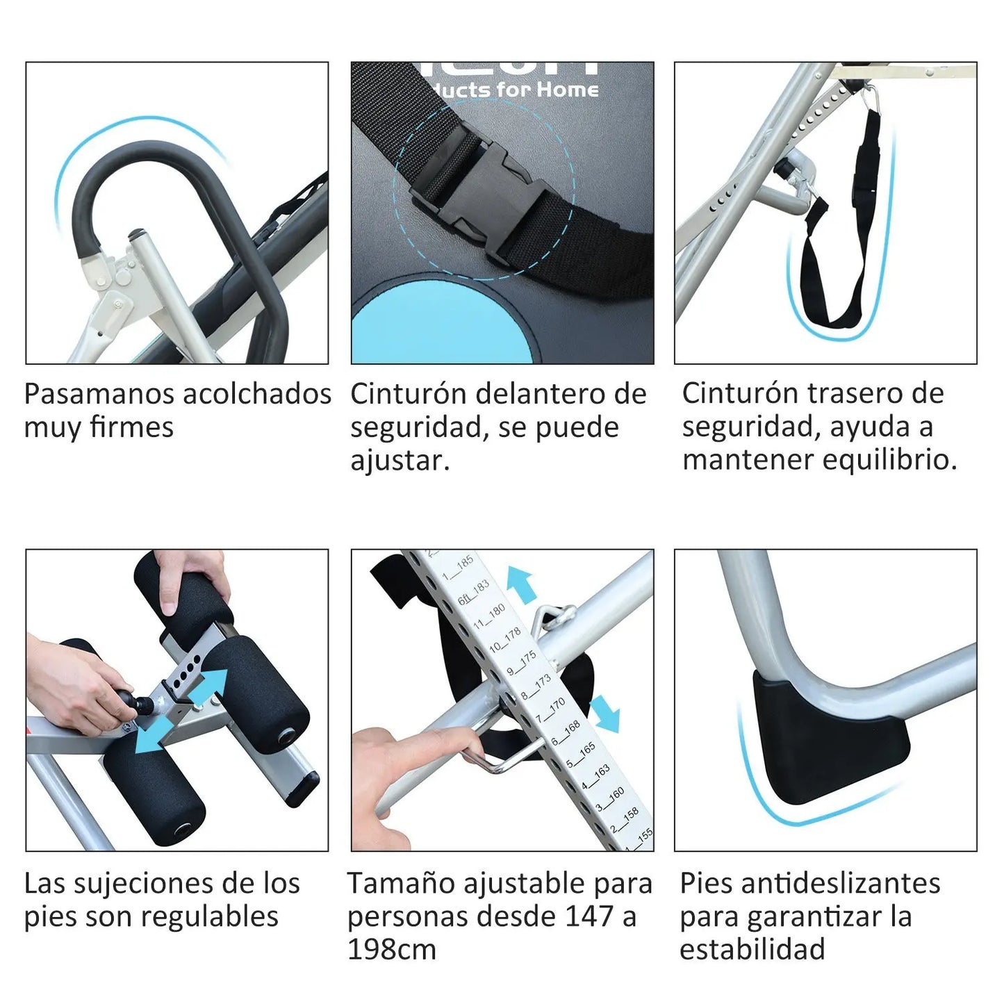 Inversion Table – Omkeerbare Trillingsbank – Fitness Tafel – Stretching Bank – Verstelbare Lengte 147-198 cm – Stabiel Stalen Frame 136 kg Draagvermogen - QUORE