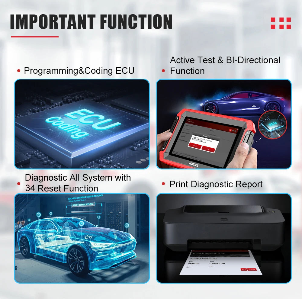 Autodiagnosetool – Diagnose Scanner – Foutcode Uitlezer – OBD2 Scanner – Auto Diagnosesysteem – 8 Inch Scherm – WiFi & Bluetooth Verbinding