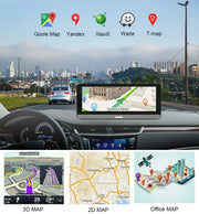 Dashcam voor Auto - 7.84" 4G Android Dashcam – GPS Navigatie, 1080P Full HD, Achteruitrijcamera, Dual Lens, ADAS Rijhulp, WiFi, Bluetooth, Parkeermodus, Loop Recording - Zwart