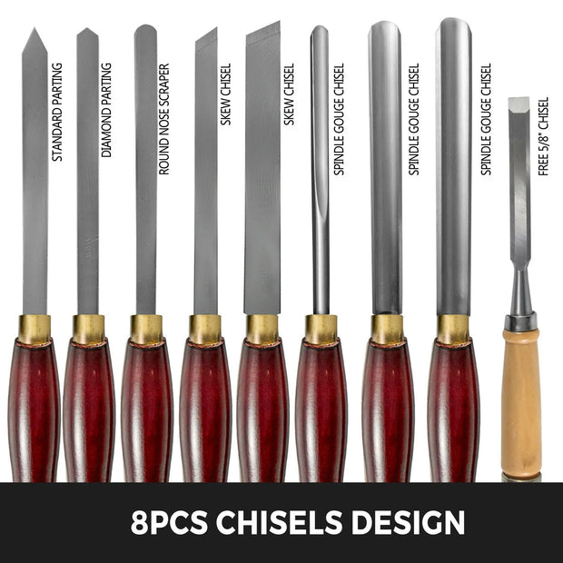 VEVOR Houtbewerking set 9-delig – Houtsnijmes – Houtbeitelset 12-delig – Houtsnijden gereedschap – Woodcarving knife – Gutsen set - QUORE