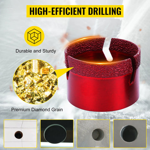 Vevor - Hole Saw - Hole Saw Set - Hole Drill Set - 20mm-68mm Dry/Wet Cutting M14 Mounting Thread Drilling Tiles Granite Marble Porcelain