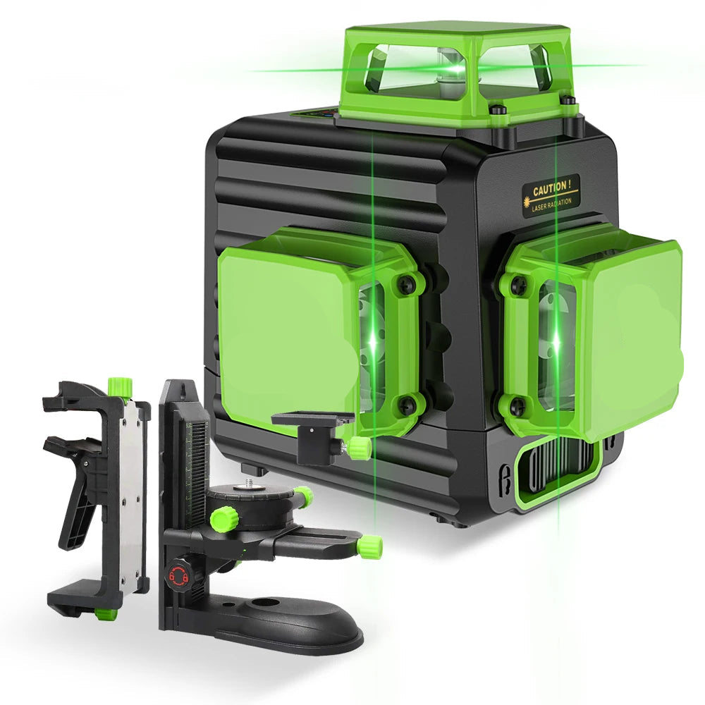 3D Kruislijnlaser - Bouwlaser - Rotatielaser - Laserliner - Laser - Combination Set – Groene Straal – Li-ion Batterij & Type-C Oplaadpoort – Inclusief Draagkoffer