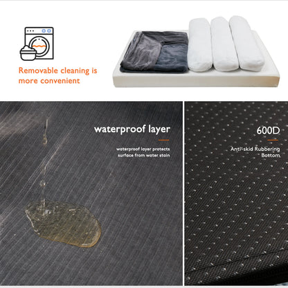 Hondenbed - Orthopedisch Hondenbed – Comfortabel & Stevig – Wasbare Hoes – Waterdicht & Anti-Slip – Ideaal voor Honden en Katten - Extra Grote - 120 x 90 x 20 cm - Grijs