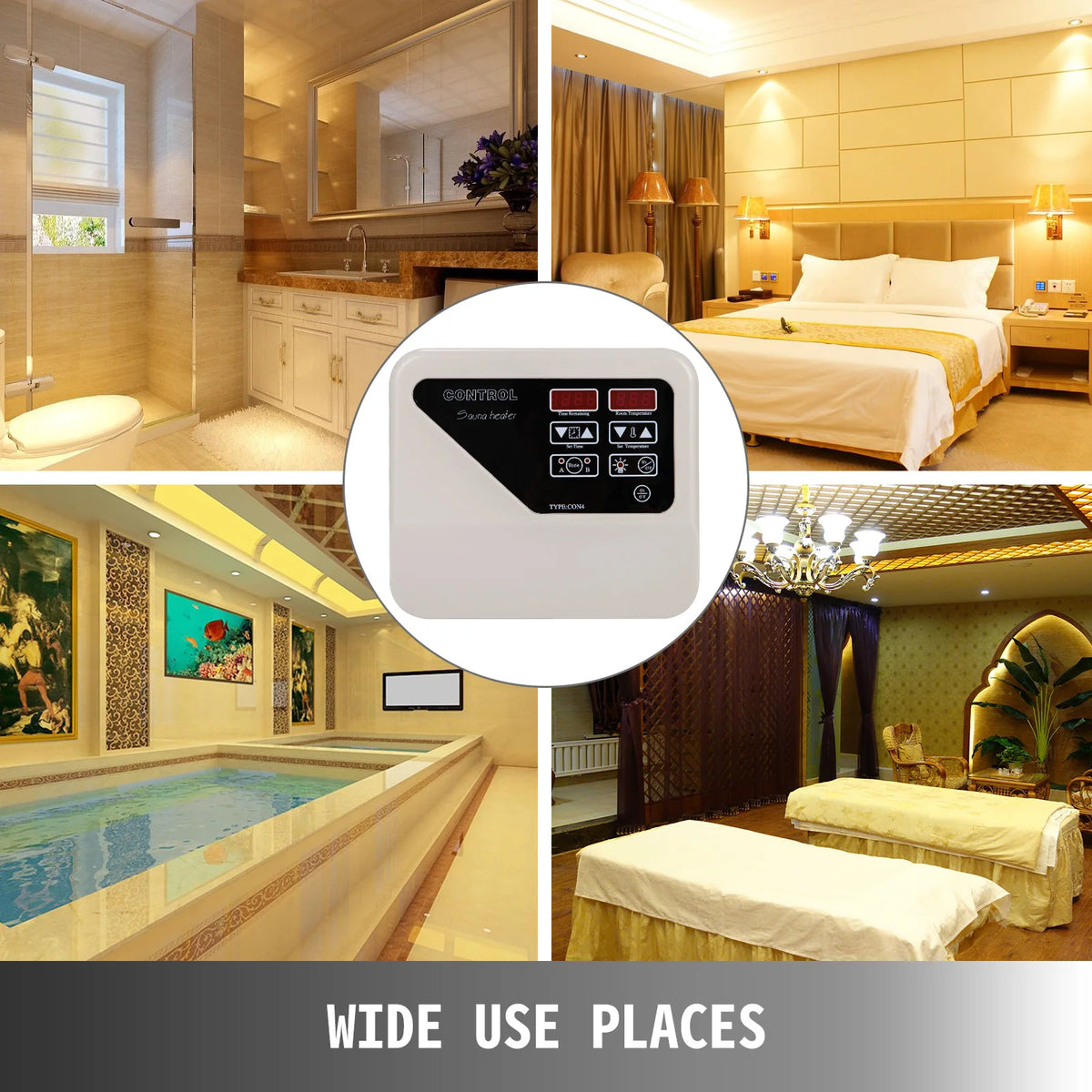 Vevor - Sauna Controller - Digitaal - Externe Controller - voor Saunakachel - 3-9kw Digitale Controller - Wit