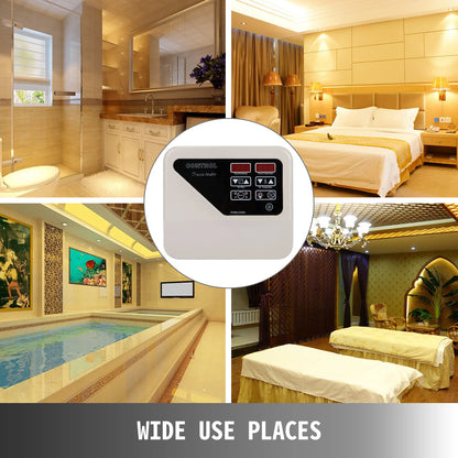 Vevor - Sauna Controller - Digitaal - Externe Controller - voor Saunakachel - 3-9kw Digitale Controller - Wit