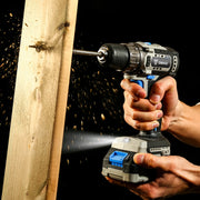 Accuboormachine - Boormachine - Borstelloos - 2 Snelheden - 42 N.m - 20V - 1 Accu - Combinatiekit - Houtbewerkingsgereedschap - Zwart & Blauw