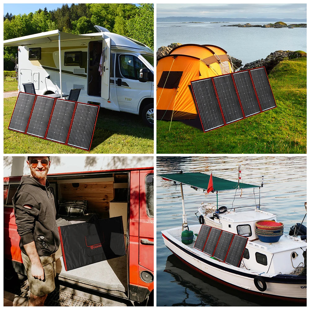 Flexibel Zonnepaneel – Opvouwbaar Zonnepaneel – Draagbaar Zonnepaneel – Mobiel Zonnepaneel – 300W Vermogen – Monokristallijn Siliconen - QUORE