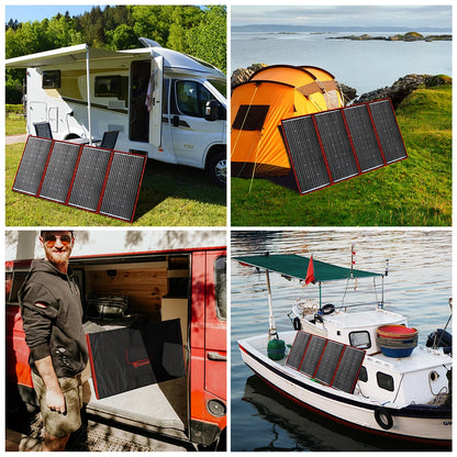 Flexibel Zonnepaneel – Opvouwbaar Zonnepaneel – Draagbaar Zonnepaneel – Mobiel Zonnepaneel – 300W Vermogen – Monokristallijn Siliconen - QUORE