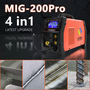 Hitbox - Lasmachine - Elektrische Lasmachine - Halfautomatische Lasmachine - Mig 4 in 1 kit - Digitaal Bedieningsapparaat 220V - SYN mig200pro - Oranje