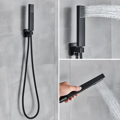 Douchekraan - Douchepaneel - Douche - Regendouches - Inbouw Douchekraan Systeem – 2-Weg Regendouche Set met 12 inch Douchekop & Thermostatische Mengkraan | Wandgemonteerd SUS304 - Zwart