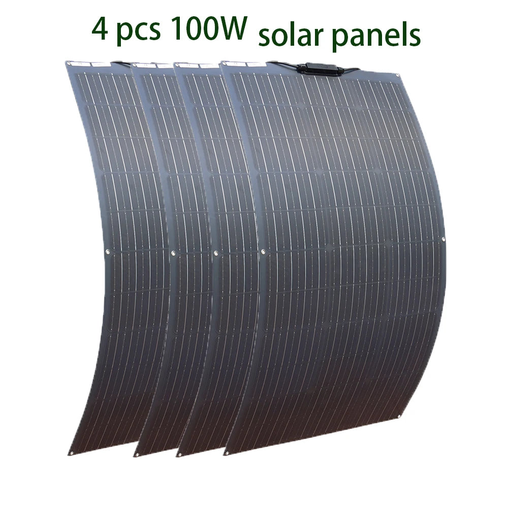 Zonnepaneel - Zonnepanelen - Monokristallijn - Flexibel - Buigzaam - 400W - Waterdicht - voor Camper - Boot - Caravan - Outdoor en Off-Grid