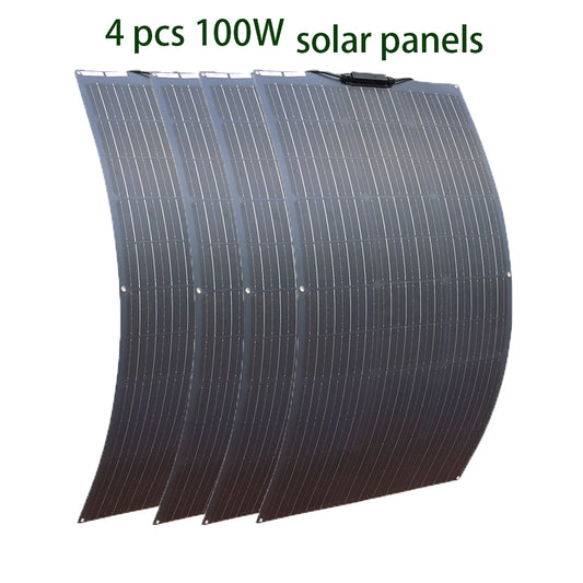 Zonnepaneel - Zonnepanelen - Monokristallijn - Flexibel - Buigzaam - 400W - Waterdicht - voor Camper - Boot - Caravan - Outdoor en Off-Grid