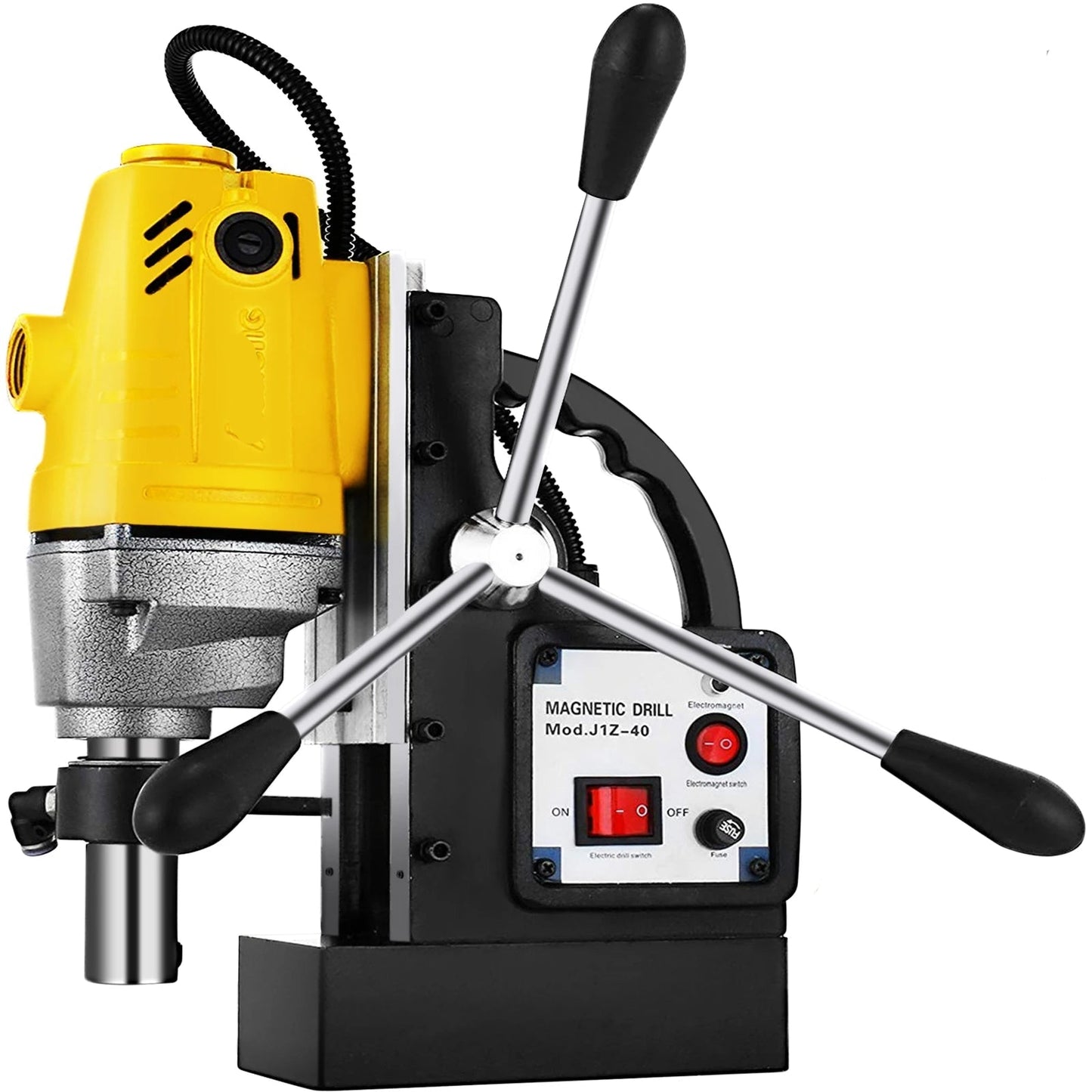 Magnetische Boormachine – Metaalboor – Kernboormachine – Industriële Boormachine – 1100 Watt Motor – 12.000 N Magnetische Zuigkracht – 40 Mm Boordiameter - 6 Boortjes