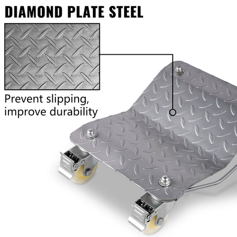 Vevor - Hand Trailer Boat - Vehicle Positioning Wheel Dollies - Tire Car Wheel Dollies - Vehicle Skates - Van Positioning Garage Jac - 2Pcs - 1500 Lbs Gewichtscapaciteit Auto Repair Mover - Zilver
