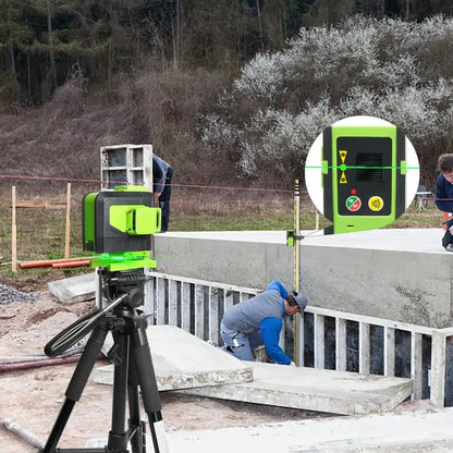 3D Kruislijnlaser – Laserwaterpas – Lijnenlaser – Zelfnivellerend – Groene Laser – 12 Lijnen – Waterdicht IP54 - met Laserwaterpasontvanger