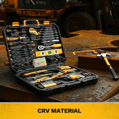 Deko - Tool case - Basic tool set - 228 pieces - Tools - Tool set - Mixed tool set - Woodworking multi-tools - with tool case - Including socket set Hammer knife