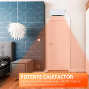 Keramische verwarming - Badkamerverwarming - Verwarming - Wandverwarming - geschikt voor de badkamer - PTC-element - met afstandsbediening - 45x18,6x11,5cm - 1000W - Maximaal vermogen 2000W