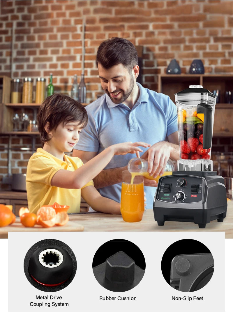 Blender - Smoothie Maker - Blender Smoothie - Foodprocessor - 2200W - 2L - BPA-vrije - Zes Mesbladen - Ice Crusher - met Extra Pot