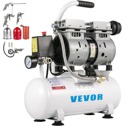 Luchtcompressor – Compressor – Bandenpomp – Elektrische Fietspomp – Mini Compressor – 50L Tankinhoud – Olievrij & Stil (58 dB)