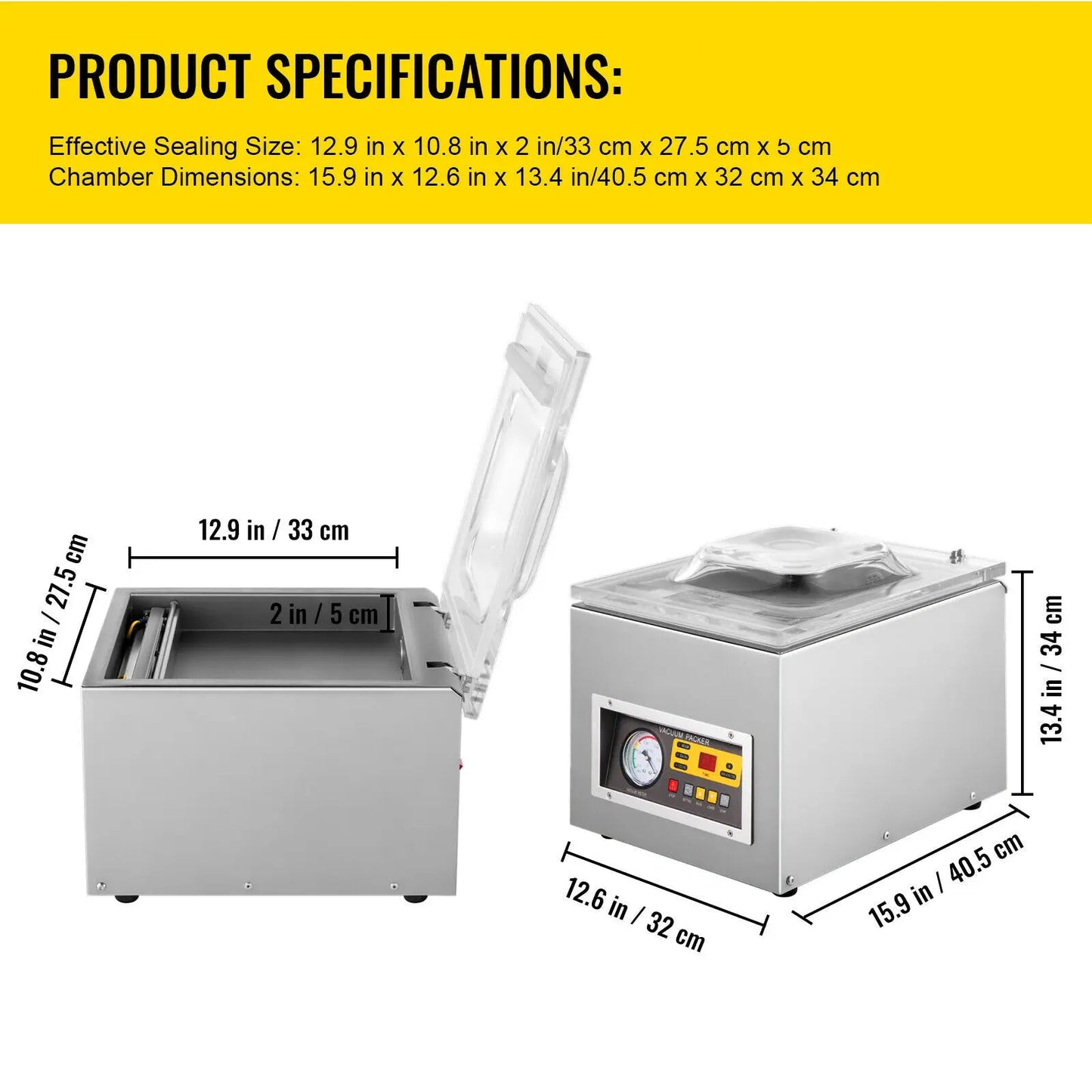 Vacumeermachine - Vacuümverpakkingsmachine - Vacuümmachines - Kamermodel Vacuümsealer - Commerciële - Foodsaver - Seal Apparaat - Vacuüm Sealer - voor Vlees, Maaltijden en Keukenverpakking