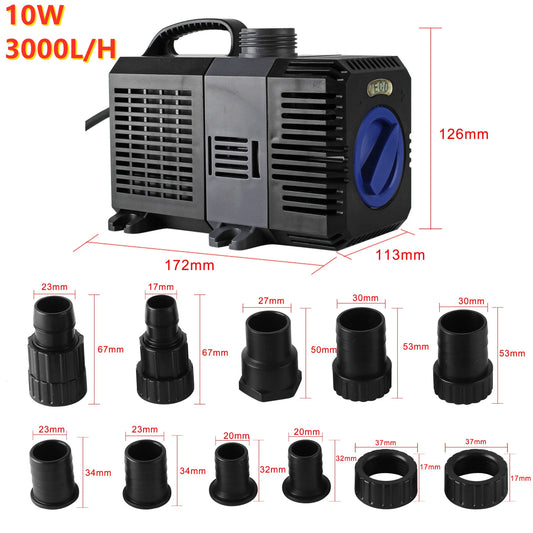 Ultra-Stille Dompelpomp - Fontein Pomp Filter - Visvijver Aquarium - Fish Tank Variabele - Frequentie Waterpomp - 10W - Zwart