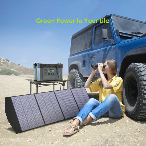 AllPowers - Zonnepaneel - Opvouwbaar zonnepaneel - Monokristallijn silicium - 18V - 100W - Zwart