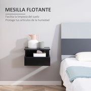 Nachtkastje - Tafel - Bed Pocket - Bedtafel - Bed Organizer - Set van 2 - 1 Lade en Legplank - Zwart