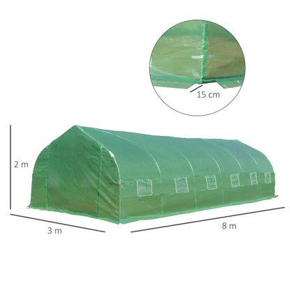 Tuinkas – Kweekkas – Kas Voor Planten – Groentekas – 800 Cm Lengte – 12 Ramen Ventilatie - QUORE