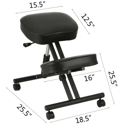 Vevor - Ergonomische Knielstoel - Kniebank - Kantoorstoel - Bureau - Bureaustoel - Lichaamshouding - Schommel - Computer - Chair - Zwart