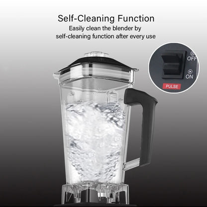 Blender - Smoothie Maker - Blender Smoothie - Foodprocessor - 2200W - 2L - BPA-vrije - Zes Mesbladen - Ice Crusher - met Extra Pot