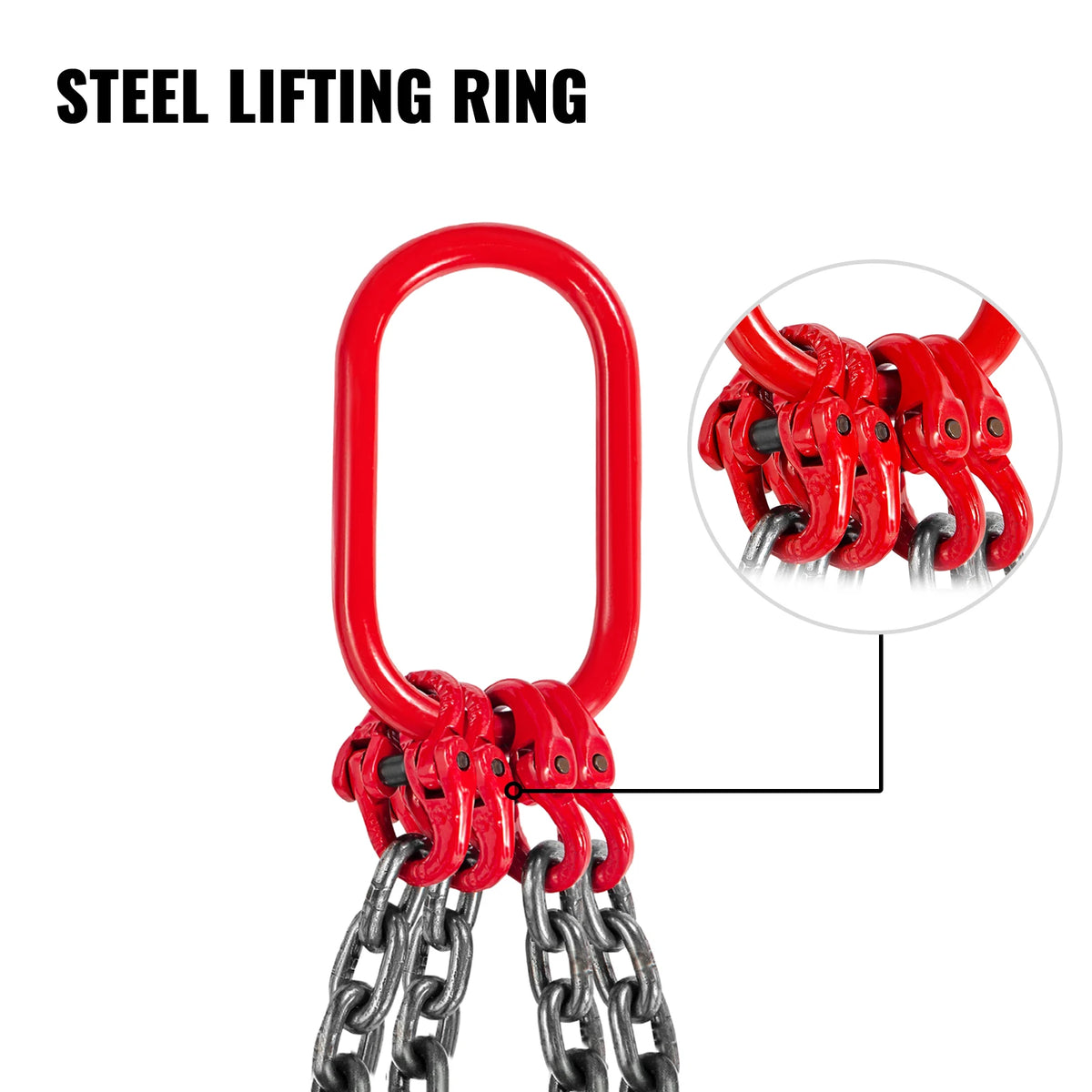 Hijsketting - Ketting - Stalen Ketting - Hijsbanden - Kettingslinger - 8 MM Diameter - 1M - met Poedercoating Stalen Haak - Graad 80 Hoge Temperatuurbestendigheid - voor Hijsen - QUORE