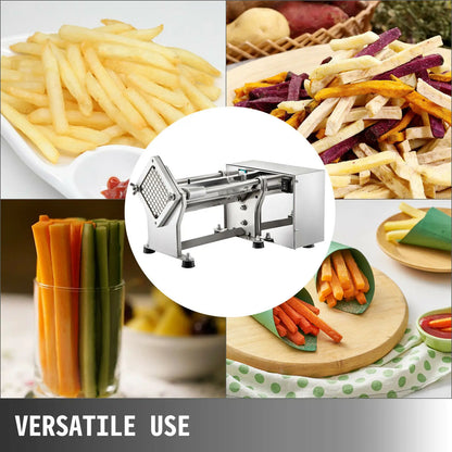 Elektrische Groentesnijder – Groentesnijmachine – Fruit Snijder – Frietjes Maker – Roestvrij Staal – 4 Verwisselbare Messen – Automatisch Veiligheidssysteem - QUORE