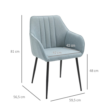 Eetkamerstoelen – Eetkamerstoel Set – Stoelen Voor Aan Tafel – Linnen Stoel – Ergonomische Rugleuning – Ademend Linnen