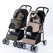 Hondenwandelwagen - Hondenwandelwagen Inklapbaar - Wandelwagen - Opvouwbaar - 4-wiel - met puppy opbergmand - Zwart