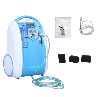 Draagbare Zuurstofconcentrator – Mobiele Zuurstofapparaat – Zuurstoftherapie Machine – Medische Zuurstofgenerator – Zuurstofinhalator – Instelbare Zuurstofstroom 1-5L/min – Stil en Compact Design - QUORE