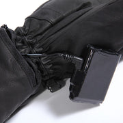 Heated Gloves - Electric Gloves - Rechargeable Heated Gloves - Waterproof Gloves - Leather Sheepskin - for Motorcycle, Hiking Gloves, Outdoor Sports, Winter - XL