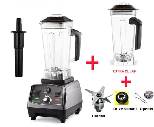Blender - Blender Smoothie - Smoothie Maker - Foodprocessor - 2200W - Soepmaker - met Timer - 2L BPA-vrije Mengkan - Extra Pot en 3 Onderdelen - QUORE
