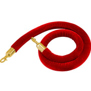 Crowd Control Stanchion Barriers - For Crowd Control Stainless Steel Bollards - Stanchions velvet ropes red 1.5 m - Gold 4 pieces