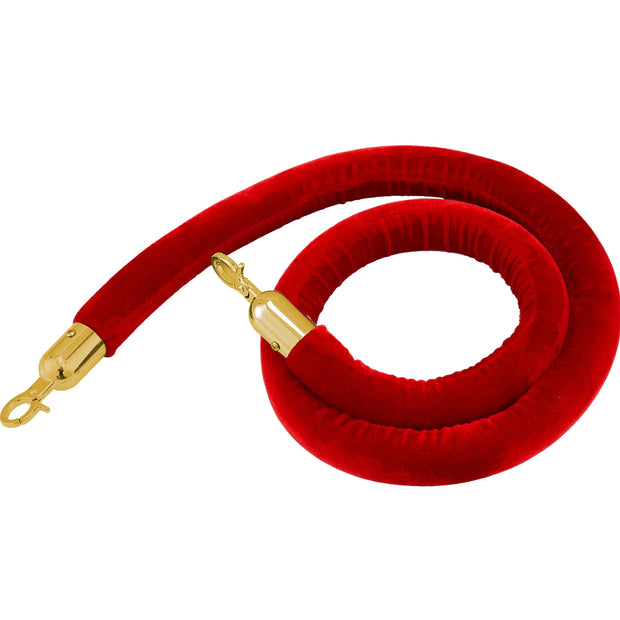 Crowd Control Stanchion Barriers - For Crowd Control Stainless Steel Bollards - Stanchions velvet ropes red 1.5 m - Gold 4 pieces