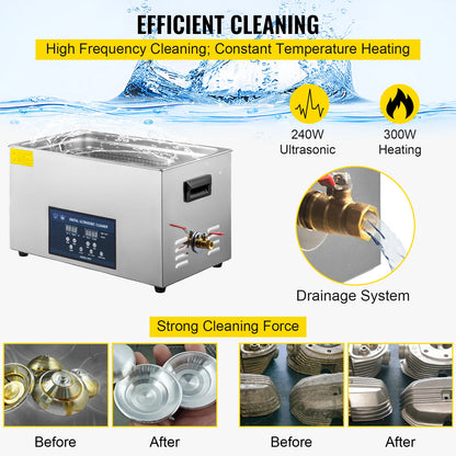 Ultrasoonreinigers - Reinigingsmachine - Ultrasonic Cleaner - Ultrasoon - 30L Tank – Dubbele Frequentie – Digitale Bediening – Draagbaar en Geschikt voor Thuisgebruik