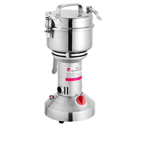 Vevor - Grain Mill Electric - Professional - 350G - Herb Grinder - Sprice Grinder - Spice Mill - 304 Stainless Steel - 27000 r/min - 1400W - Silver