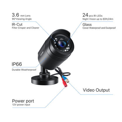 Beveiligingssysteem – CCTV Bewakingscamera – Video Surveillance Kit – Dome Camera – HD Camera – 1080P Resolutie – Nachtzicht – 1TB HDD – 8-Kanaals DVR Recorder