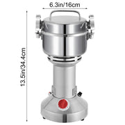 Vevor - Grain Mill Electric - Professional - 350G - Herb Grinder - Sprice Grinder - Spice Mill - 304 Stainless Steel - 27000 r/min - 1400W - Silver