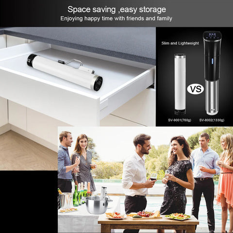 BioloMix - Sous Vide Stick - Sous-vide Kooktoestellen - IPX7 Waterdichte Super Slimme Thermische Immersie Circulator met APP Bediening - 4e Generatie - Wit